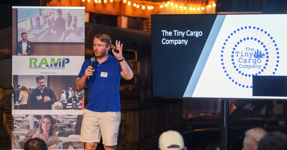 man speaking at event
